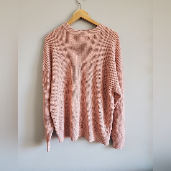 Aritzia wilfred free light pink waffle knit sweater. Womens medium.  EUC - Picture 6 of 6